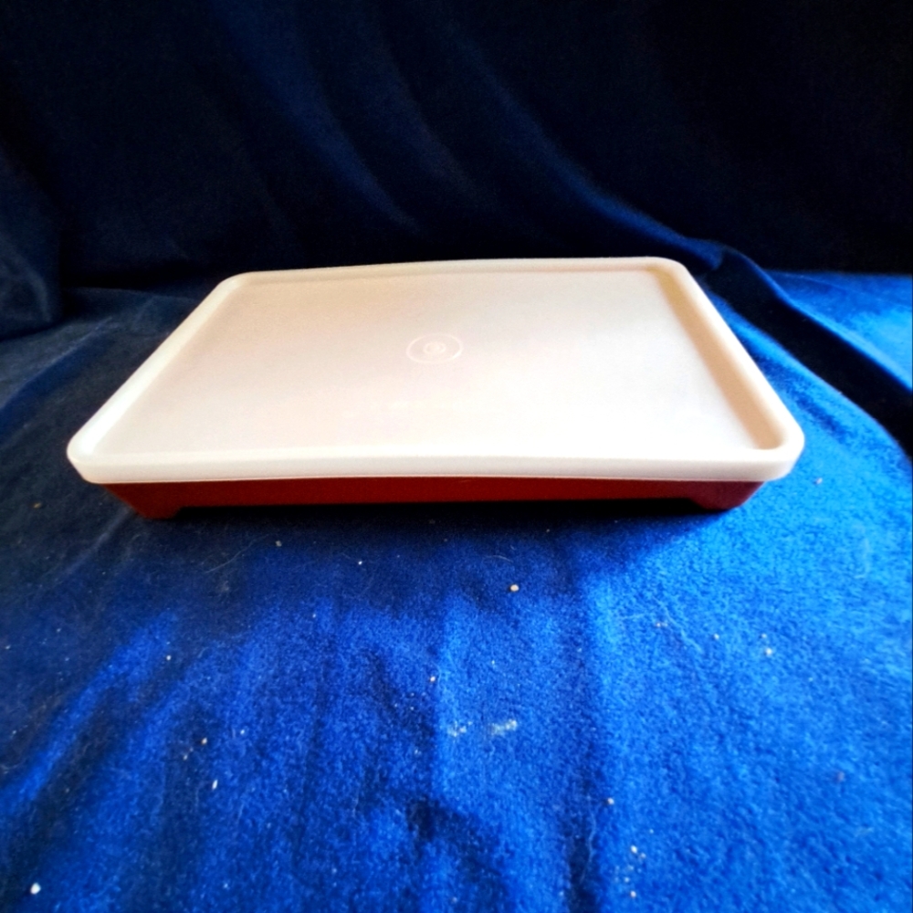 Tupperwar Red and White Marinating Container